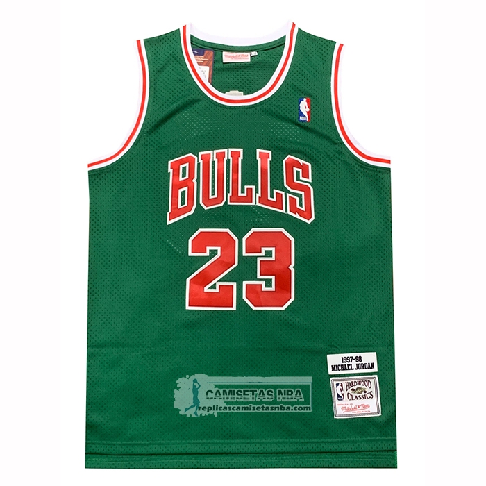 Camiseta Chicago Bulls Michael Jordan NO 23 Mitchell & Ness 1997-98 Verde
